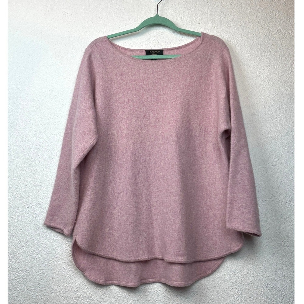 Charter Club Pink Cashmere Sweater - 1X- Boat Neck High-Low Hem Luxury Softcore